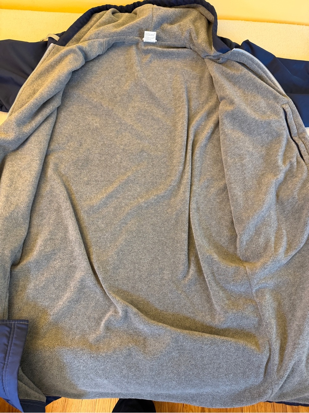 Speedo Swim Parka Adult Large Blue Hooded Fleece Lined Full Zip Deck Coat - Picture 7 of 8